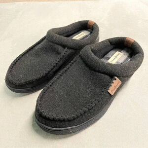 Dearfoams Men's Wool Slippers Clog Shoe L 11-12 Slip On Memory Foam Black